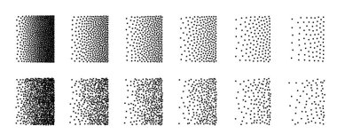 Piksel desenli arka plan, kare nokta solgunluk deseni. Dijital sanat şekli, çözünme efektli soyut vektör mozaiği, geometrik dikdörtgen pikseller tasarımı, ayrışma yarım ton gradyanı