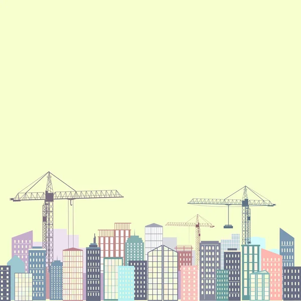 Ilustración abstracta vectorial de gran ciudad con rascacielos — Vector de stock