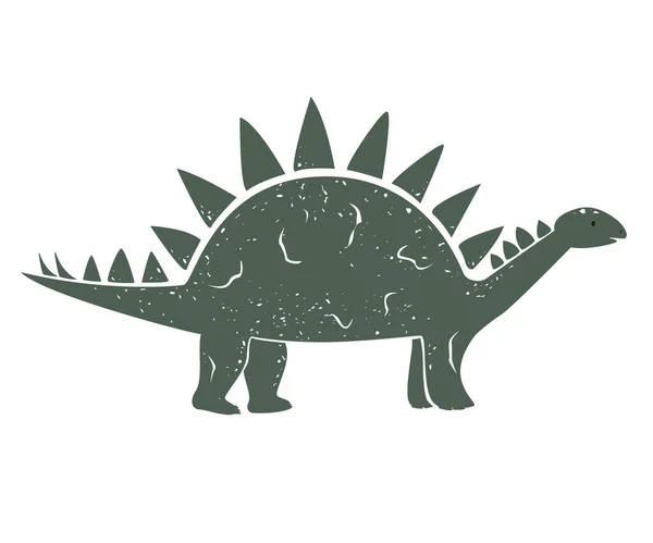 Cute Cartoon Dinosaur, Διάνυσμα περίγραμμα εικονογράφηση, απομονώνονται σε λευκό. Μικρό παιδί του Στεγόσαυρου — Διανυσματικό Αρχείο