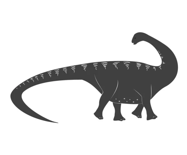 Pequeño bebé de dibujos animados Apatosaurus. Icono de dinosaurio del período jurásico aislado en blanco, ilustración vectorial de Apatosaurus — Vector de stock