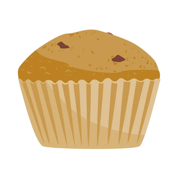 Retro vektor cupcake sziluett csokoládéval a háttérben. Házi sütemény hygge koncepció. Sütőipari tábla, gomb, szimbólum vagy más formatervezési elem — Stock Vector