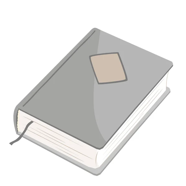 Oud boek met een bladwijzer. Doodle vector illustratie geïsoleerd op witte achtergrond. — Stockvector