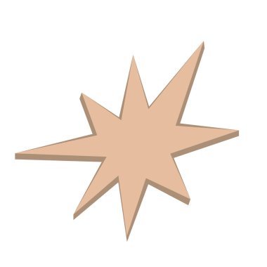 Simple and cute star from recycling cardboard paper. Christmas design element, carton star for DIY projects. Vector isolated illustration.