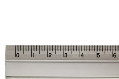 Metal ruler isolated on white clipart
