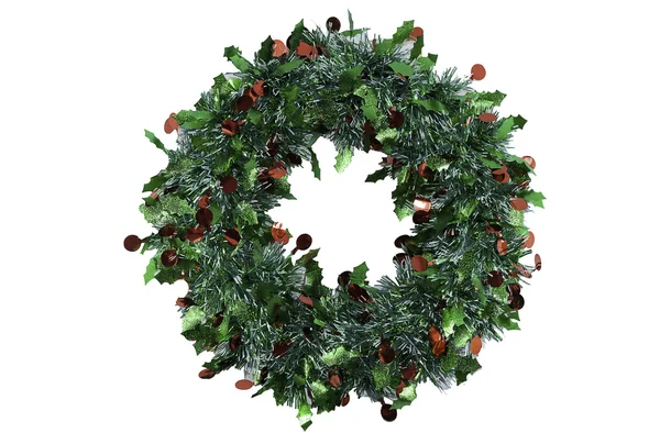 Christmas wreath decoration isolated on white — Stock Photo, Image