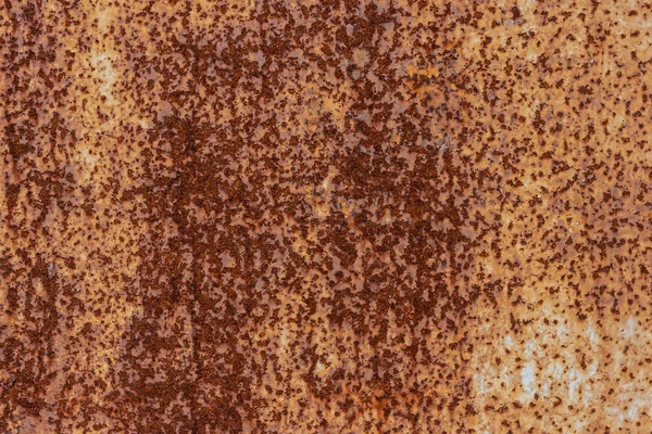 Hintergrund. die Textur der alten rostigen Metallplatte mit rissiger Farbe — Stockfoto