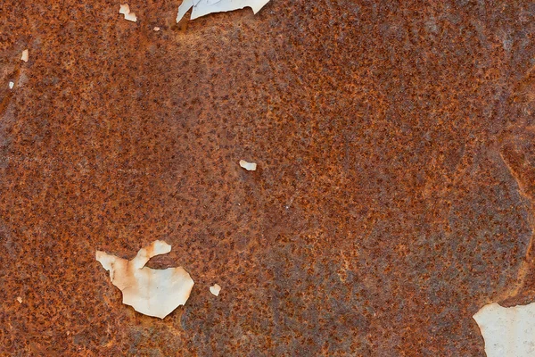 Achtergrond. De textuur van de oude roestige metalen plaat met gebarsten verf — Stockfoto