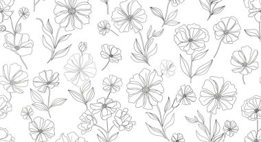 Özetlenmiş çiçek ve yapraklardan oluşan kusursuz bir desen. Tasarımın narin ve zarif bir havası var. Geçmişi ya da tekstil baskıları için mükemmel..