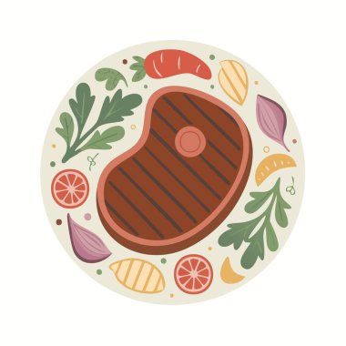 Sebzeli yuvarlak tabak