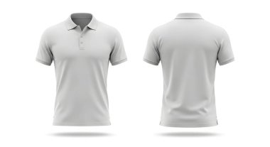 Temiz, minimalist bir görüntü hem önden hem arkadan beyaz bir polo tişört sergiliyor. Basit, zarif ve tasarımını veya markanı sergilemek için mükemmel..