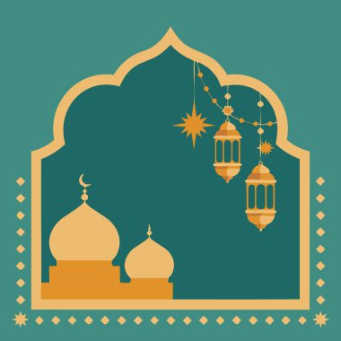 Kubbeleri ve minareleri kutsal mimariyi vurgulayan bir cami siluetinin yakın görüntüsü