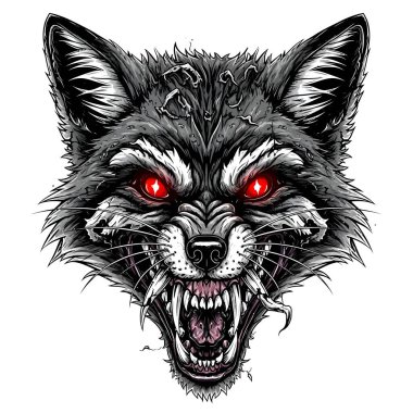 Hırıldayan bir kurdun kafasını yakından çek.