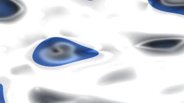 Soyut mavi şekiller beyaz arkaplan boyunca sürükleniyor ve pürüzsüz bir hareket yaratıyor