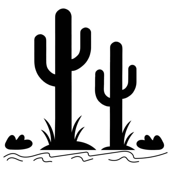 İki saguaro kaktüsünün çarpıcı silueti bir çöl manzarasında dimdik ayakta duruyor. Kuru otlar ve dağınık kayalarla vurgulanan bu görüntü, Amerika 'nın güneybatısının ruhunu çağrıştırıyor..