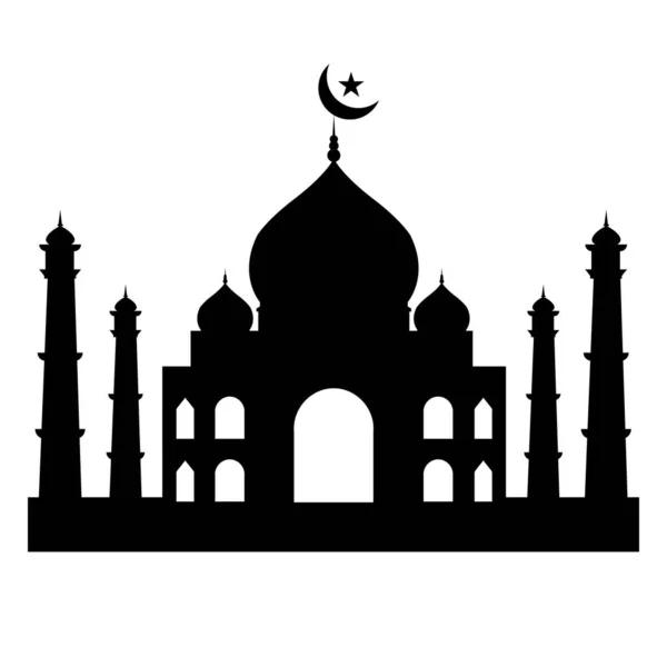 Uzun minareler ve mimari ayrıntılarla çevrili hilal bir ay ile kaplı önde gelen bir merkez kubbenin yer aldığı büyük bir caminin simsiyah bir silueti İslami mirası çağrıştırıyor..