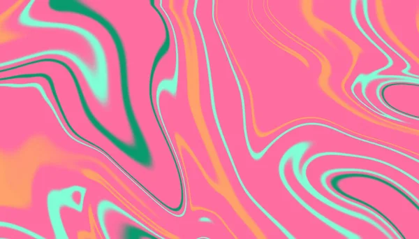 Pembe, yeşil ve turuncu renkleri harmanlayarak modern tasarımlar ve yaratıcı çizimler için mükemmel dinamik bir girdap oluşturan canlı, soyut bir akışkan sanat eseri..