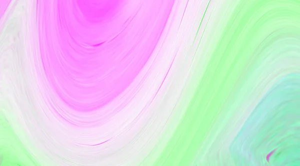 Pembe, beyaz, yeşil ve mavi renklerin karışımı ile pürüzsüz bir girdap deseni içeren görsel olarak çekici soyut bir arkaplan, modern bir tasarım yaratıyor..