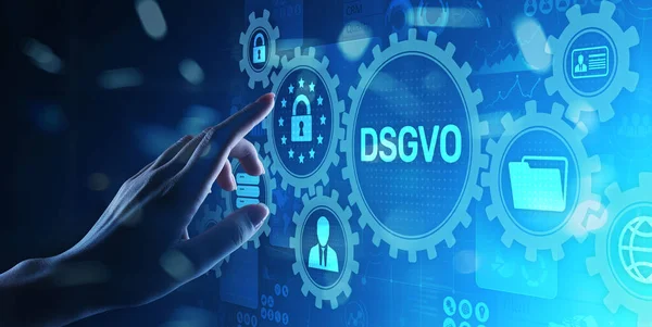 DSGVO, GDPR Regulación general de protección de datos Derecho europeo ciberseguridad Información personal concepto de privacidad —  Fotos de Stock
