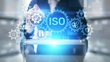 ISO standartları kalite kontrol teminatı garanti iş teknolojisi kavramı.