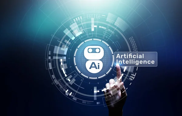 IA, Machine learning, analyse Big data et technologie d'automatisation dans le concept de fabrication commerciale et industrielle — Photo