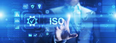 ISO standartları kalite kontrol teminatı garanti iş teknolojisi kavramı.