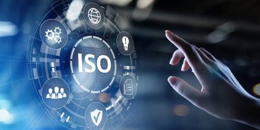 ISO standartları kalite kontrol teminatı garanti iş teknolojisi kavramı.