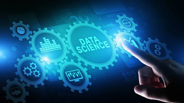 Big Data science analyse business technologie concept op virtueel scherm. — Stockfoto