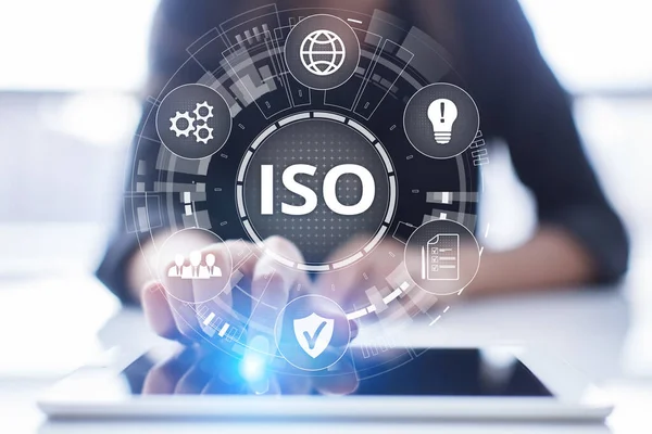 ISO-normen kwaliteitsborging garantie bedrijfstechnologie concept — Stockfoto