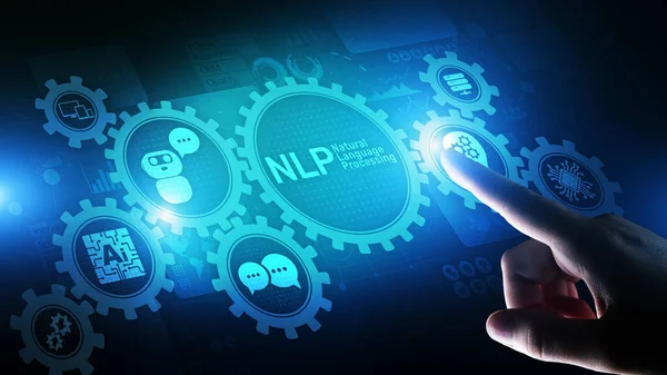 NLP natural language processing cognitive computing technology concept on virtual screen — Stock Photo, Image