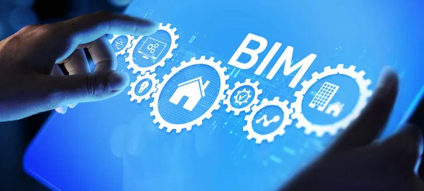 BIM Building Programvara för informationsmodellering — Stockfoto