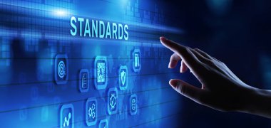 Kalite kontrol sigortası Standart izo standartlaştırma sertifika iş teknolojisi konsepti