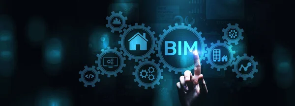 BIM Building Programvara för informationsmodellering — Stockfoto