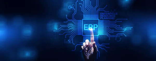 ERP Enterprise resources planning SAP business process automation internet technology concept