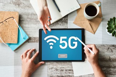 5g Hızlı mobil internet bağlantısı, Ne nesli iletişim ve modern teknoloji kavramı
