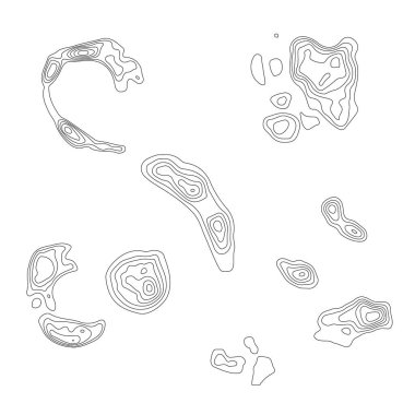 Beyaz arkaplanda topografik ögeye sahip soyut simge.