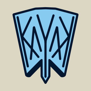 Kano Logosu Tasarım Şablonu. Sallı su küreği çizgisi sanat tasarımı kavramı.