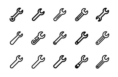 Çeşitli biçimlerde anahtar vektör simgelerinin ve araçları temsil eden yapıların koleksiyonu