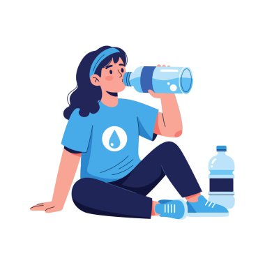 Sağlıklı yaşam tarzı tercihleri için ferahlatıcı su molası vererek susuz kalma.