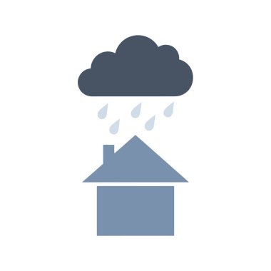 Fırtına veya kötü hava korumasının sembolü olarak yağmurlu bir hava var