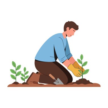 Bitkileri sevgi ve özenle yetiştiren adam yarın daha yeşil bir manzara yaratacak.