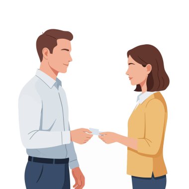 Meslektaşlar kartvizitlerini değiştirip yeni bağlantılar kuruyor..