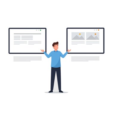 Web tasarımcısı müşteriler için maket ve özgüven sunar