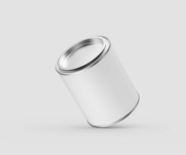 Isolated blank white paint can mockup for product design, branding, and DIY. 3d illustration