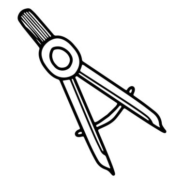 El çizimi geometri pusula çizimi vektör simgesi