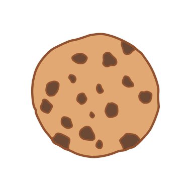 Basit çikolatalı kurabiye karikatür vektörü. İzole edilmiş el çizimi çerez kümesi