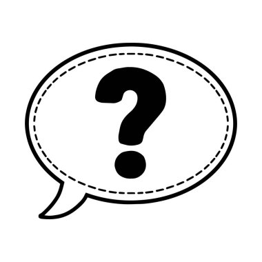 Konuşma balonunda soru işareti. Doodle soru baloncuk simgesi