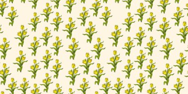 Soyut laleler dikişsiz vektör deseni çizimi