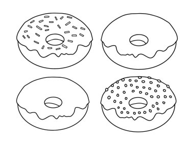 Elle çizilmiş donut koleksiyonu