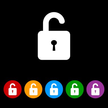 basit açık asma kilit simgesi