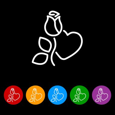 Gül ve kalp simgesi